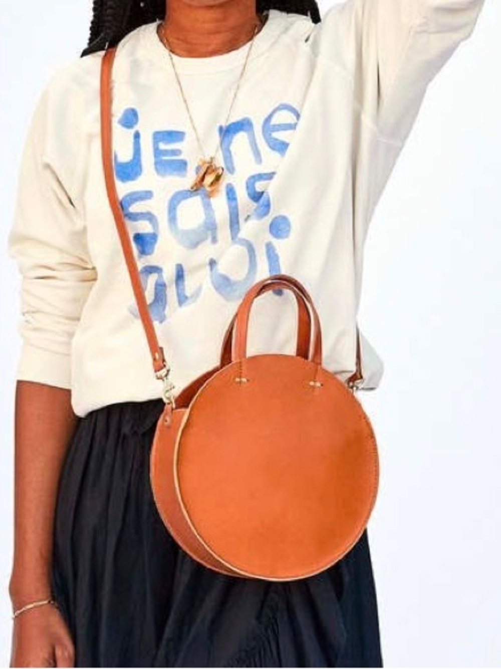 Clare V Petit Alistair Crossbody Bag Cuoio